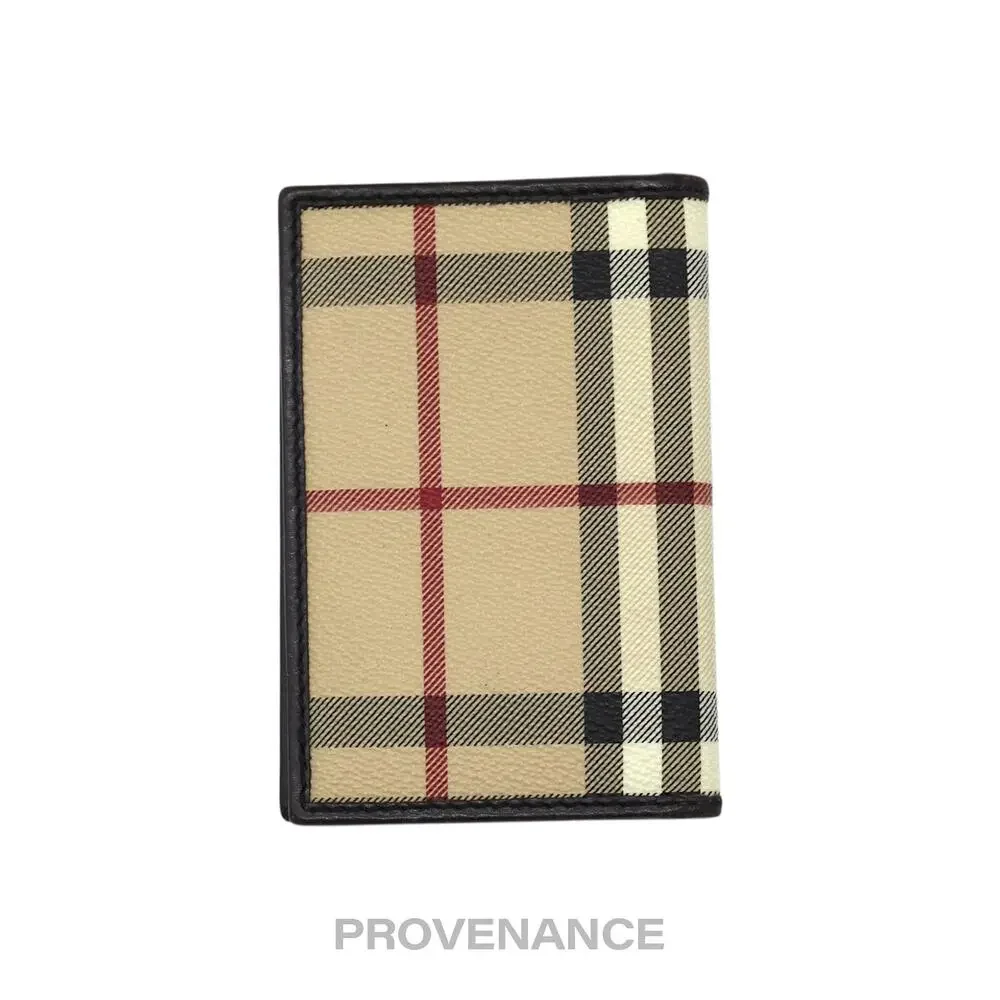 🔴 Burberry Pocket Organizer Wallet - Haymarket Check Brown